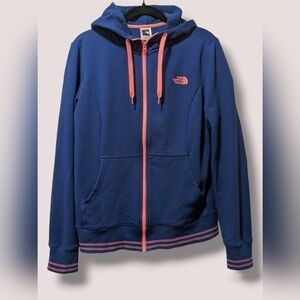 The North Face Pink and Blue Retro Fleece Hoodie